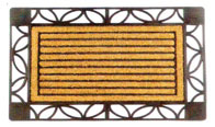 Rubber backed coir mats
